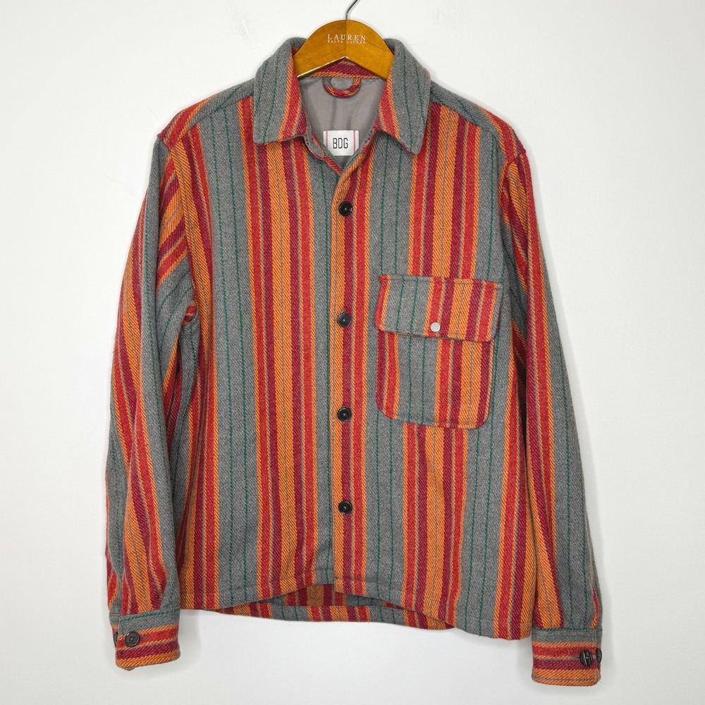 BDG Urban Outfitters vertical striped indian‎ blanket jacket/shacket